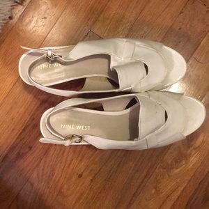 White and Cork Block Heels